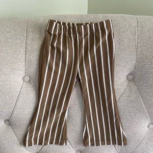 Bailey’s Blossoms Boho Bell Bottoms - Mocha & White Stripe